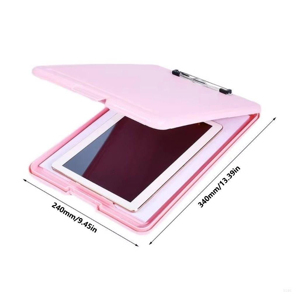 a4 Size File Organizer Plastic Document Box Practical File Folder with Clipboard School Use