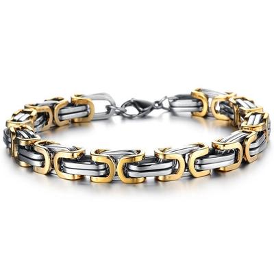 Bracelet Chaîne Empereur en Acier Titane Mode Européenne & Américaine pour Homme avec Boucle Carrée