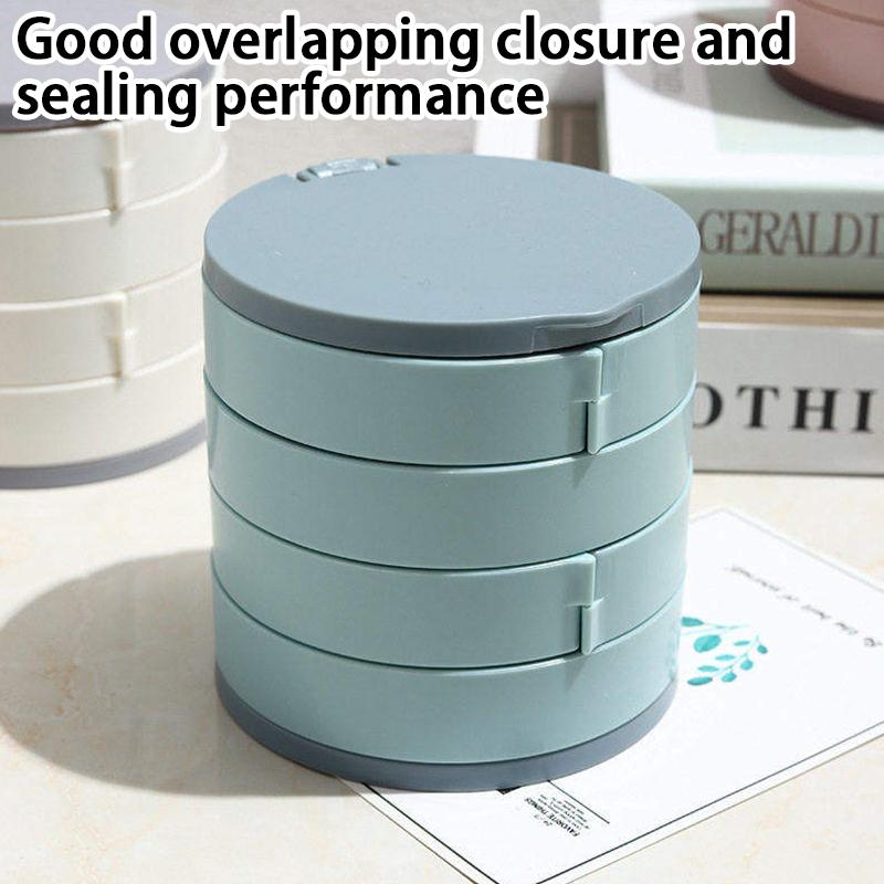 1Pc Jewelry Stand Holder Display Tray Multilayer Rotating Jewelry Storage Box With Mirror Plastic Makeup Box