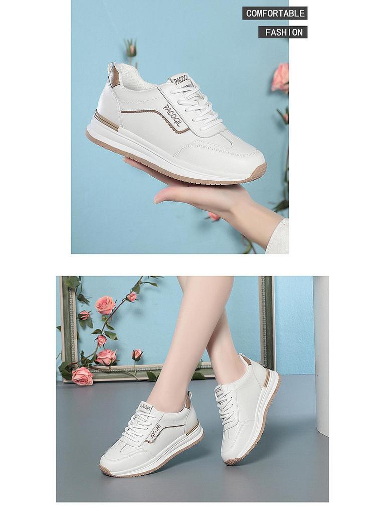 Women's Lightweight Soft Sole Sneakers - Casual White All-Match Travel & Running Shoes for Spring & Autumn