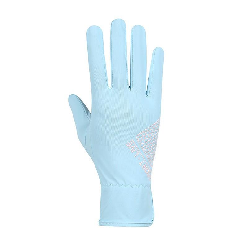 Sunscreen Gloves for Women In Summer Outdoor Cycling and Driving Sunshade Cool Breathable Thin Full Finger Touch Screen Gloves