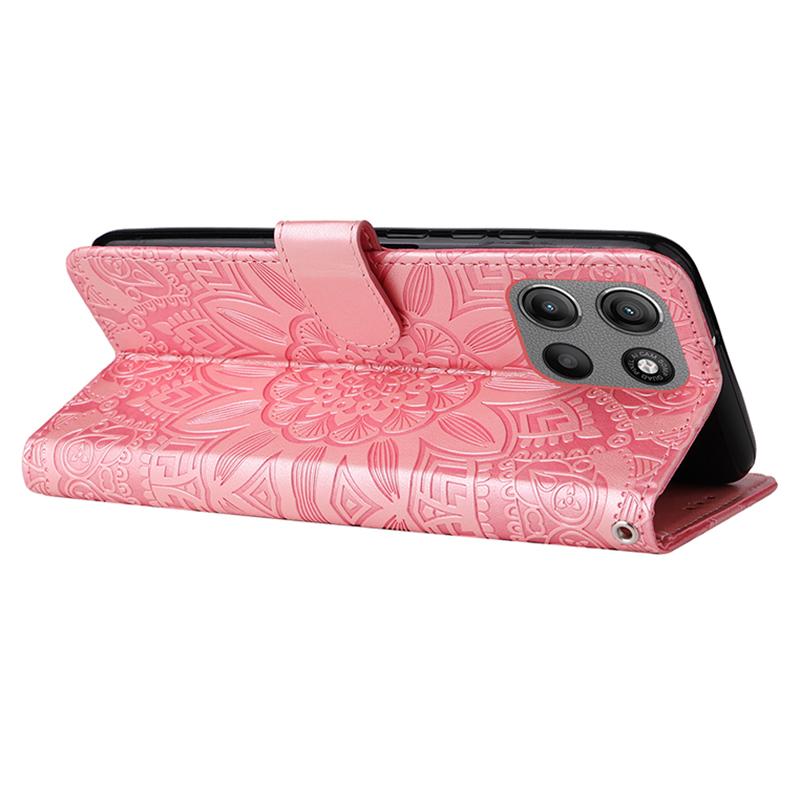 Wallet Case for Motorola Moto G15 4G/G15 Power 4G Leather Phone Cover Sunflower Imprint