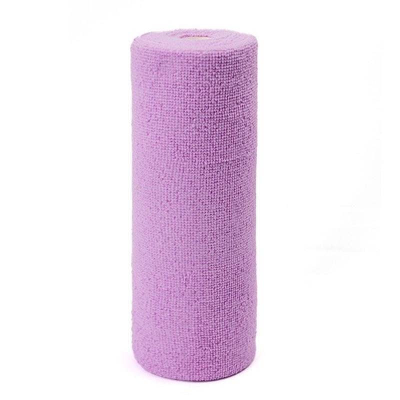 

20Pcs/Roll 25x25cm Reusable Microfiber Solid Color Kitchen Towel Roll Cleaning Cloths Non Greasy Dishwashing Scouring Pads фіолетовий