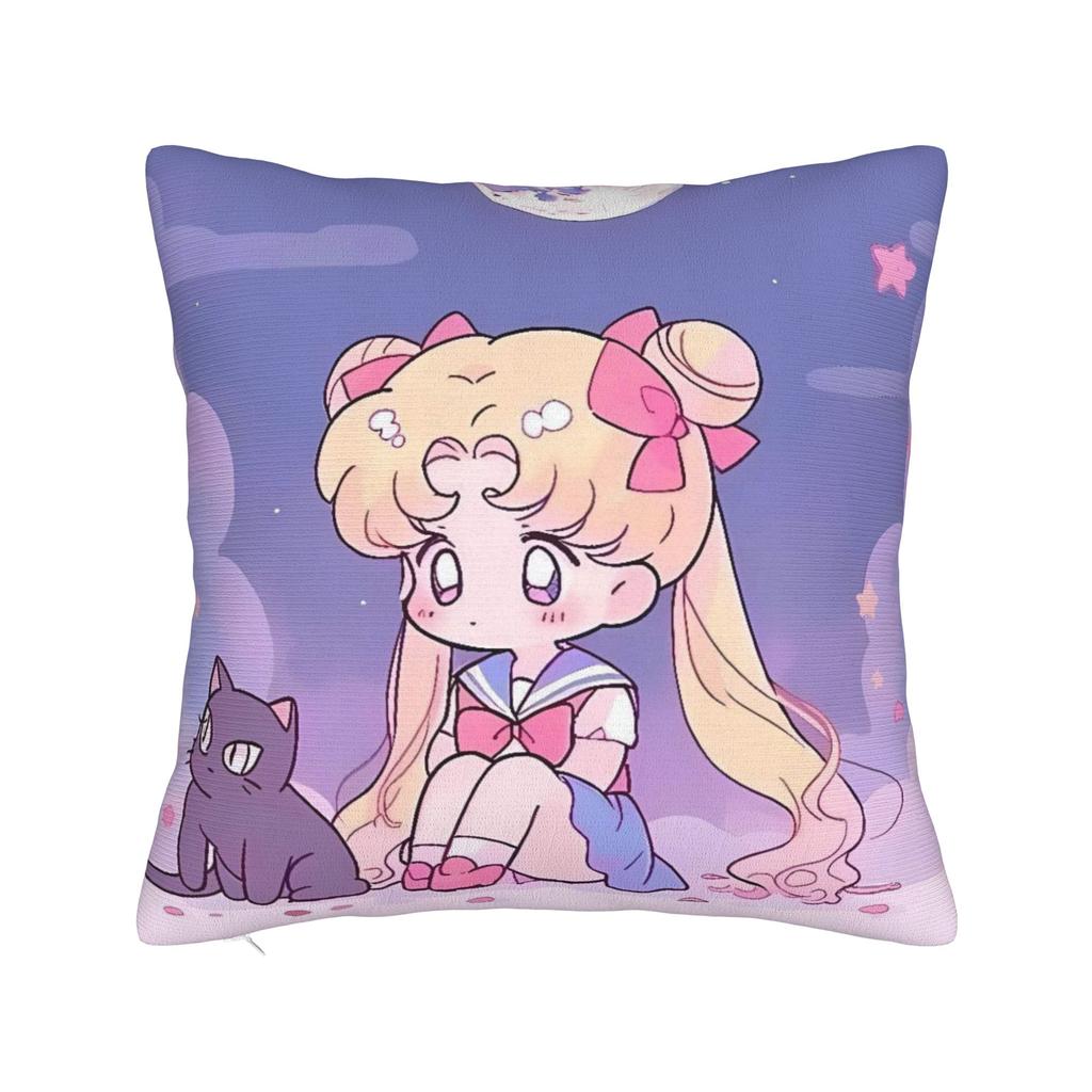 Sailor Moon Pillow Case Soft Pillow Cover For Living Room Chair Retro Trendy Pillowcases