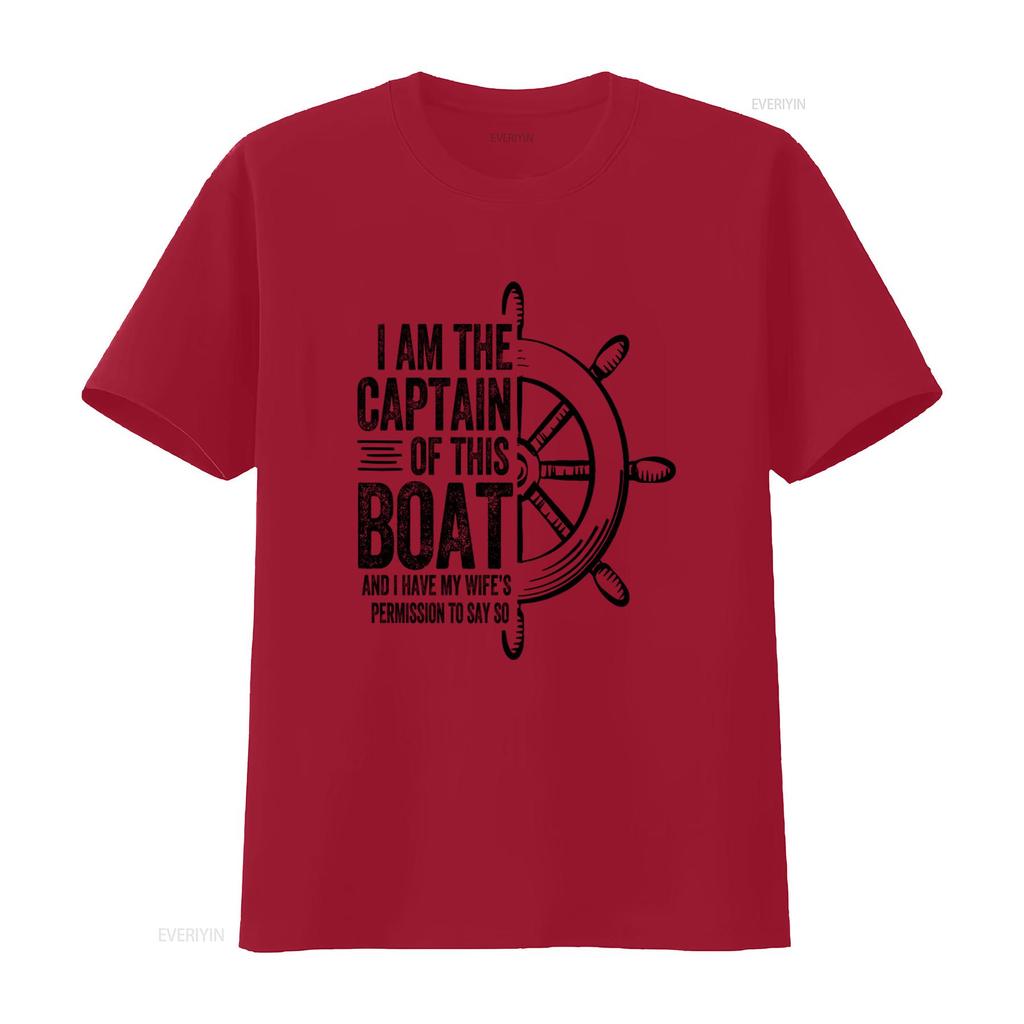 Mens Boating Captain T Shirt I Am The Of This Boat Sailing Skipper Design Vintage Washed Graphic Casual Stylish