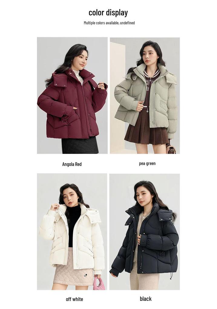 Women's 2025 Winter Hooded Down Cotton Puffer Jacket - Stylish Korean Short Outerwear Coat