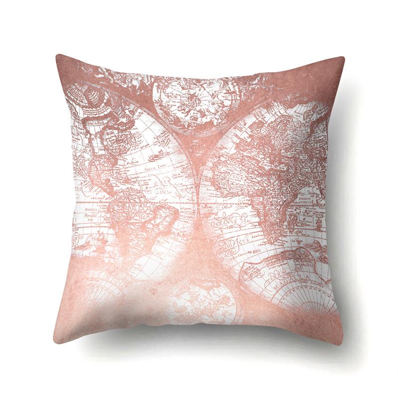 Polyester Pillow Case Automobile Decoration Home Printed Pillow Case Waist Cushion Cover Car Cushion Head Cushion Cover