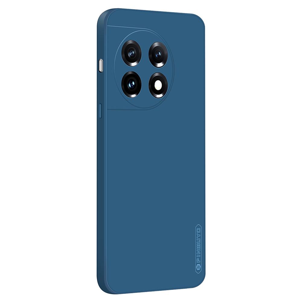 

PINWUYO For OnePlus 11 5G Phone Case Fiber Flocking Lining Camera Lens Protection TPU Cover Dark Blue
