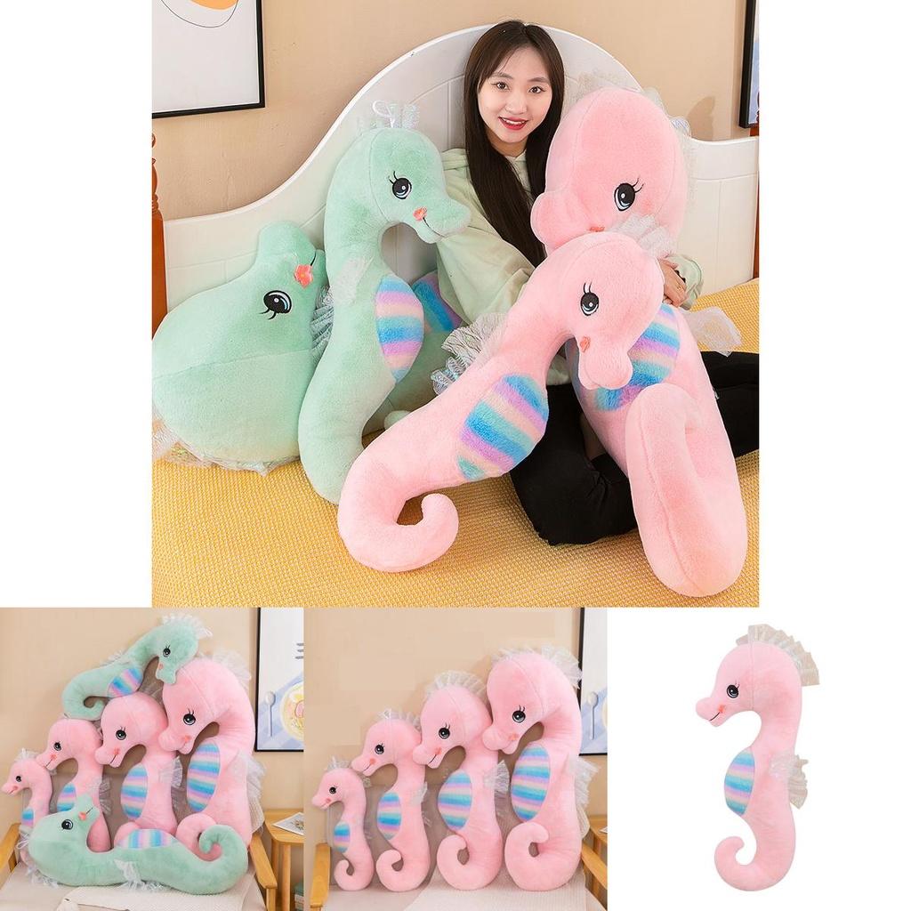 Colorful Seahorse Plush Toy Large Stuffed Animal Doll For Bedtime Cuddles And Leg Support Pillow
