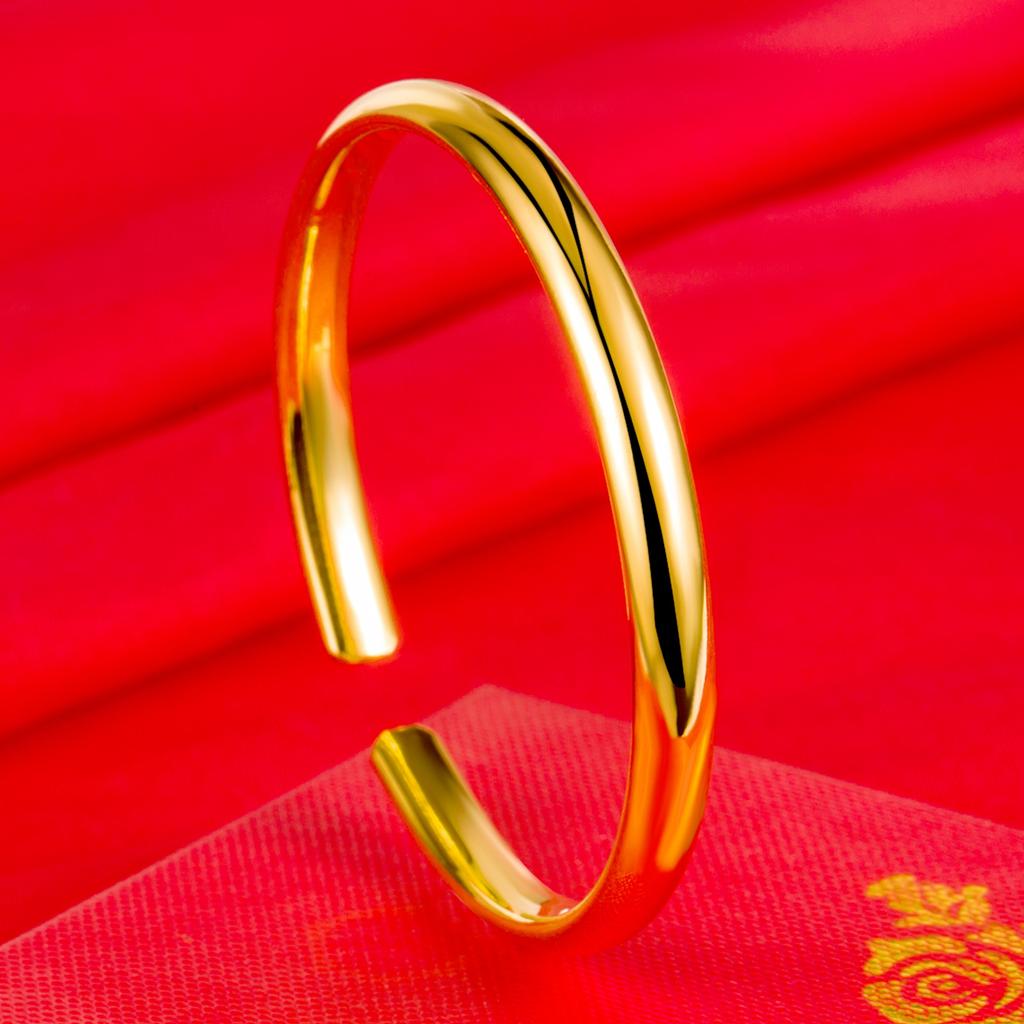 Bronze Gold -Plated 6mm Opening Light Surface Tube Bracelet