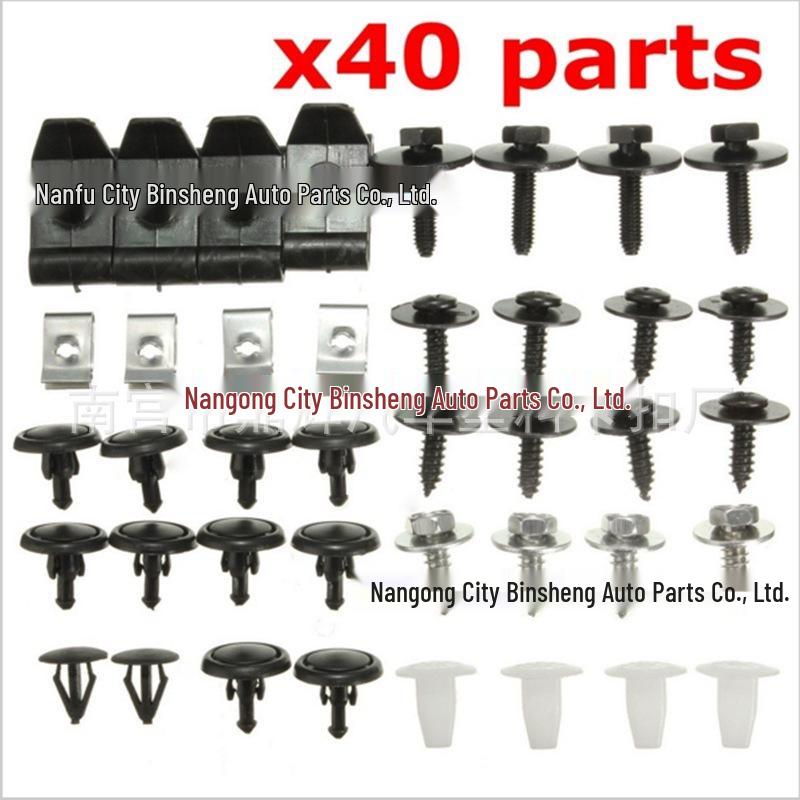Car Engine Splash Guard & Chassis Fastener Clips Set - 40 PCS Mixed No. 12 - Price for 50+ Sets