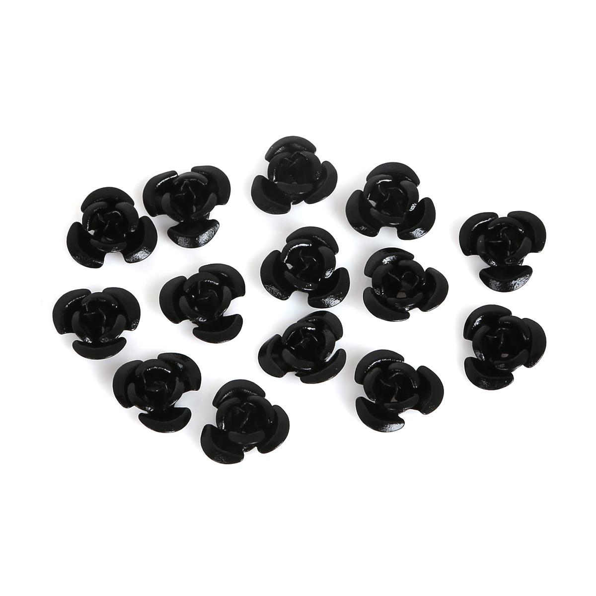 

100 шт., алюминиевые украшения в форме роз, производство, свадебная вечеринка, сделай сам, украшения, разноцветные бусины, украшение для дома 12mm чёрный