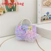 Cute Bow Doll Princess Decoration Children Plush Chain Shoulder Bag For Daily