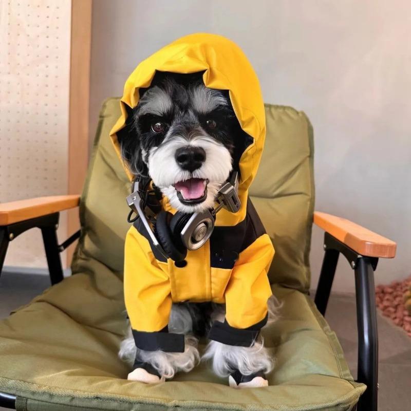 

Pet trendy brand jacket small teddy than bear schnauzer French fight dog cat windproof autumn and winter warm clothes S chest 35 back 25 [about 3-2 kg]