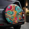 1pc Bohemian Multicolor Floral Car Tire Cover & Wheel Protector - Spare Tire Protector Suitable for Outdoor Camping, Road Trips, SUV/Rural Vehicle Use