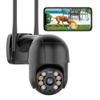 A8 All-Black PTZ Dome Camera: Outdoor Wireless WiFi Surveillance with Remote Monitoring