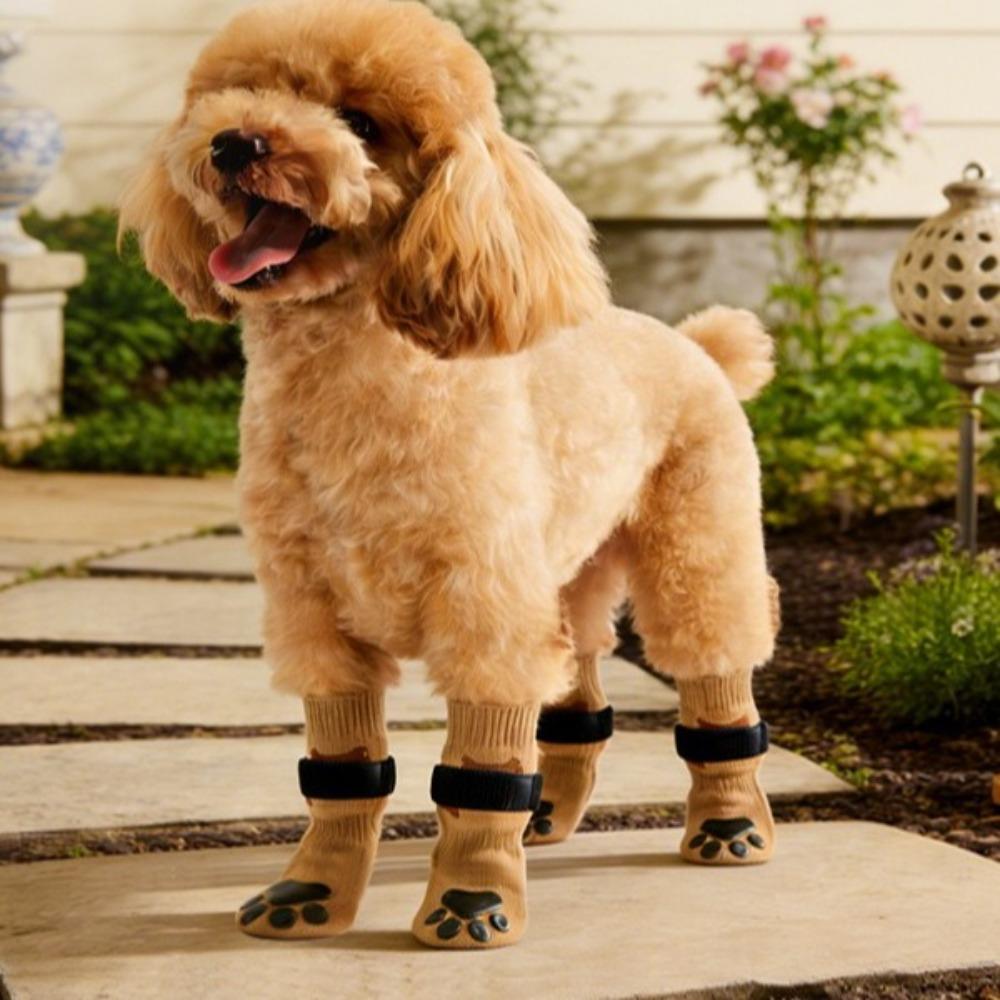 Wear-resistant Anti-slip Dog Socks Dirt-proof Foot Protector Puppy Foot Cover Dog Walking