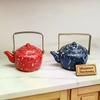 1Pcs Dolls House Kitchen Furniture Vintage Teapot Ornament 1:12 Miniature Retro Enamel Kettle Dollhouse Kitchen Food Accessories