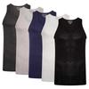 Keanu Mens Ribbed Cotton Blend Fitted Vest Top (Pack of 6)