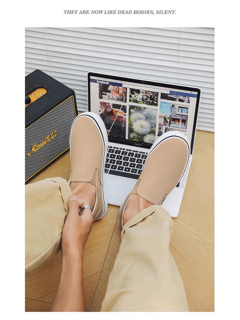 2025 Spring Classic Slip-On Shoes: Women's Low-Top, Solid Color & Men's Korean Style Canvas Shoes