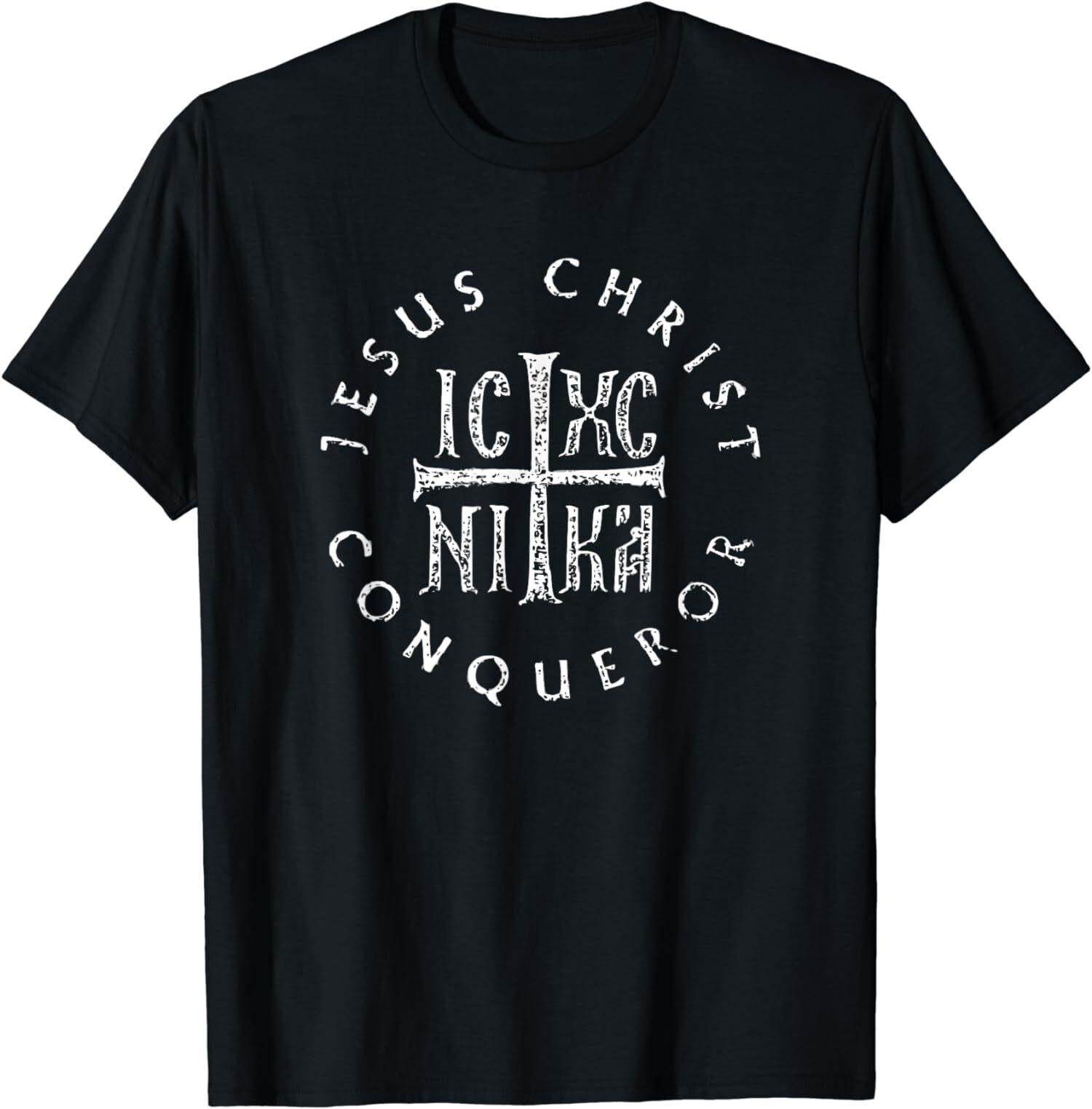 

New Limited IC XC NIKA Cross Christogram Orthodox Christian T-Shirt Mens Womens Tees Top Tops TeeA 4XL