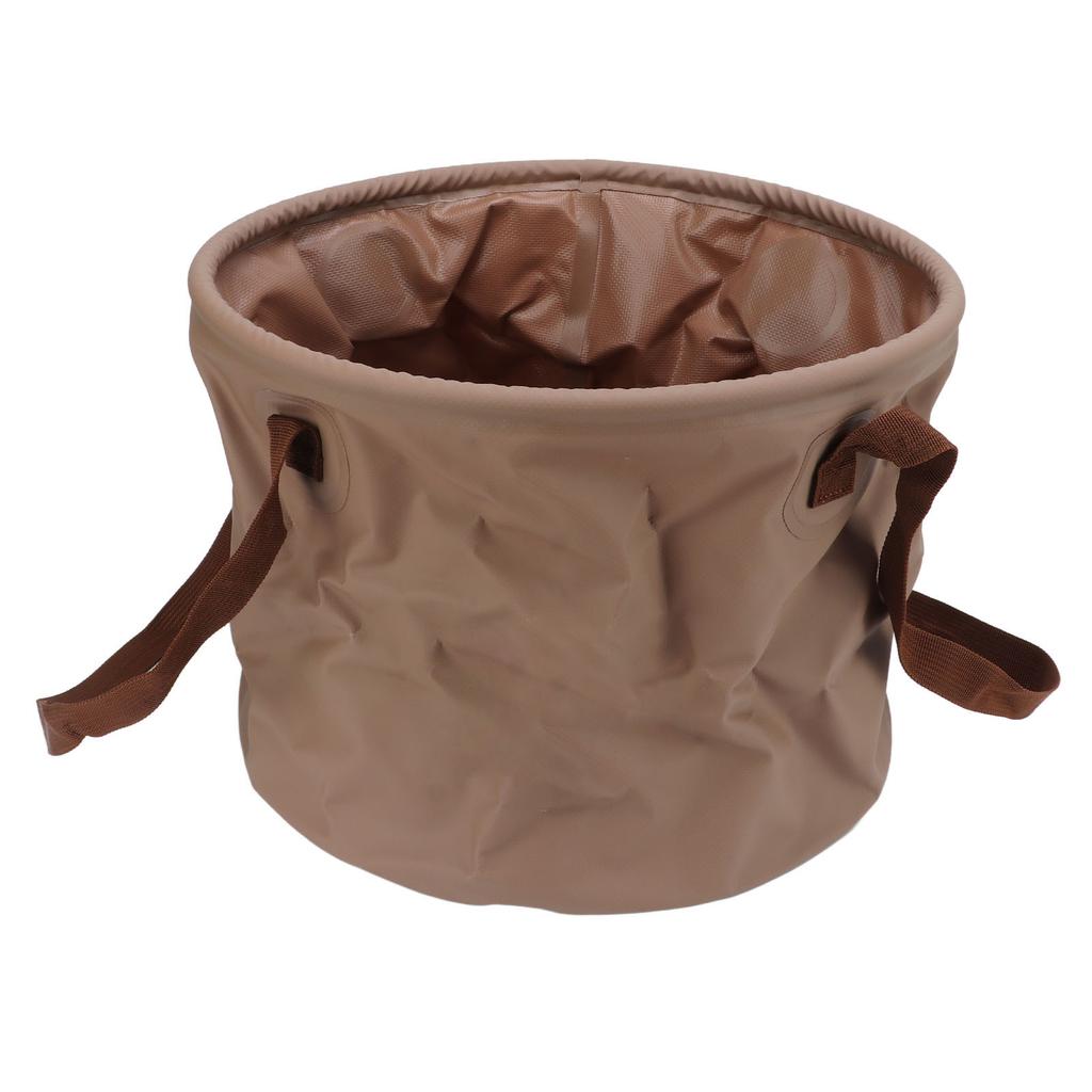 Faltbarer Eimer Verschleißfest Platzsparend Tragbarer Faltbarer Eimer für Outdoor-Camping Reisen 20L Khaki