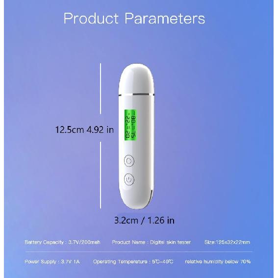 LCD Skin Oil Content Facial Moisture Analyzer Skin Care Tool for Radiant Skin, Digital Moisture Tester Monitoring Skin Health and Beauty Needs