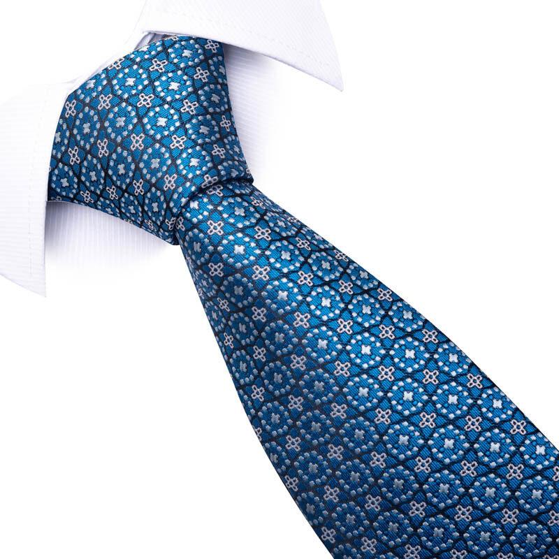 3pz Cravatta Formale Uomo Standard 8cm Blu Business Professionale Rigata Cravatte Accessori Abito da Matrimonio Cravatta Tessitura Jacquard Uomo