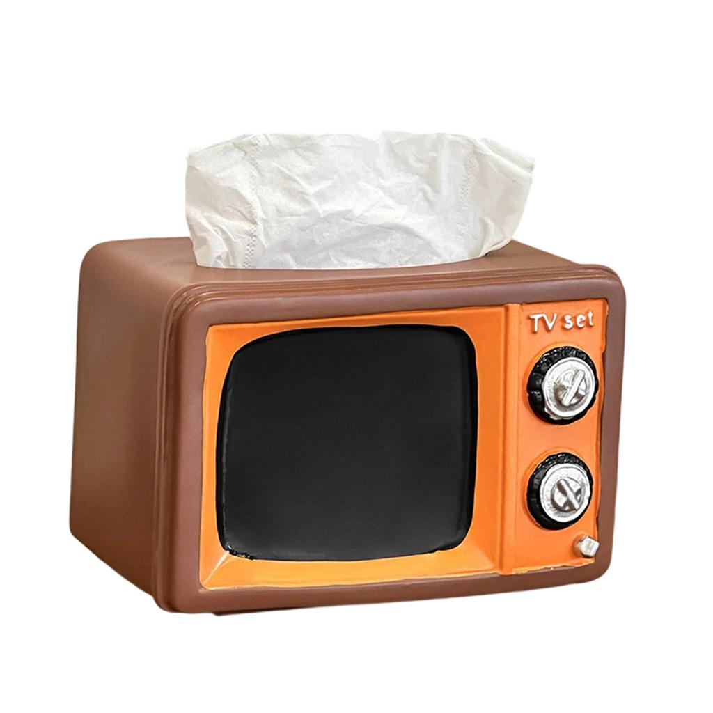 Boîte à mouchoirs TV Rétro Boîte de Rangement Multifonctionnelle, Salon de Maison, Table Basse, Chambre à Coucher, Bureau, Boîte à Papier Haut de Gamme