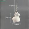 Flocking Animal Little White Horse Pendant Keychain Phone Chain Lanyard Earphone Car Keychain Decor