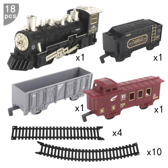 Kids Electric Train Toy Kit with Track Accessories Toddlers Educational DIY Track Building Christmas Mini Classical Train Toy with Light Music