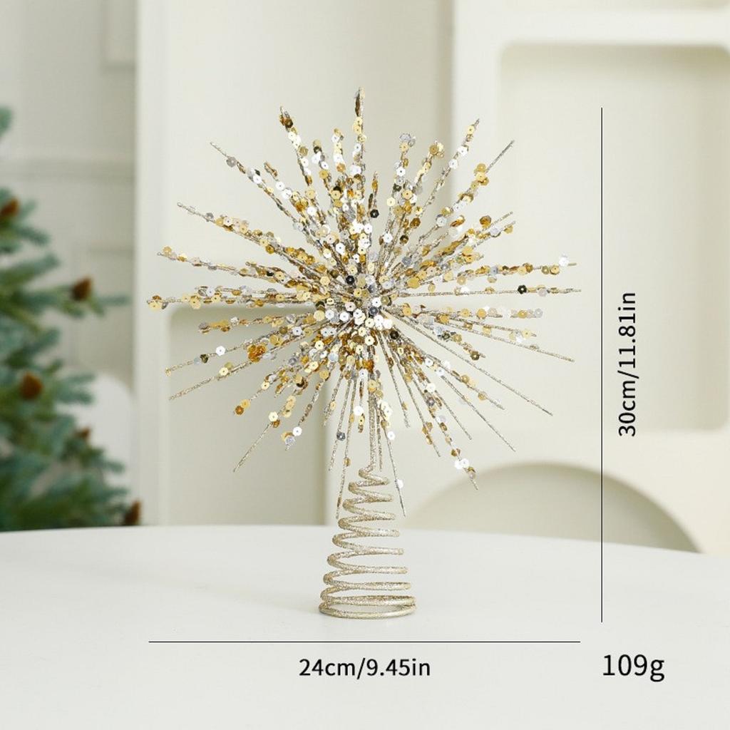 Christmas Tree Star Topper Glowing Snowflake Pendant Xmas Tree Topper Christmas Festival Supplies Xmas Decorations Ornaments