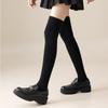 Cashmere Socks Women'S Autumn And Winter Fleece Thickened Abraded Extended Knee Socks Solid Color Versatile Thin Warm Stockings Jk