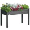 Raised Bed For Garden Wooden Elevated Planter Box With Bed Liner For Flower Vegetable Herb Dark Grey