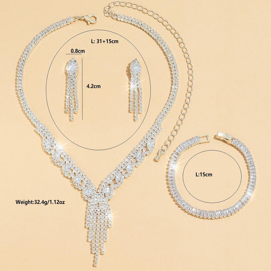 4 kusy dámského trendy drápového řetízku série dutý střapec náušnice náhrdelník náramek sada šperků banket párty dárky k svátku