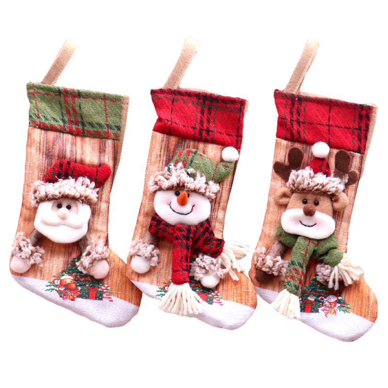 European & American Style Christmas Gift Bags - Old Man & Snowman Decorations for Kids