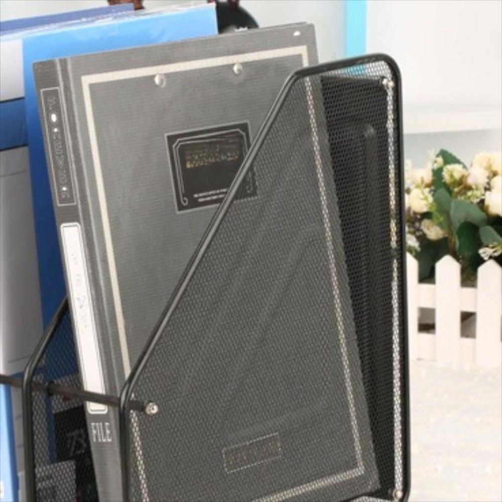 Stationery Organizer Metal File Rack Wire Mesh File Storage Box  Office Supplies