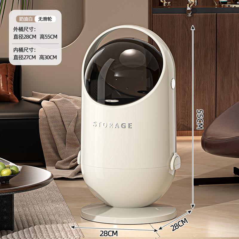 Updated Premium Trash Bin with Lid Rolling Wheels Stylish Design for Home Living Room Kitchen Bedroom No Bending