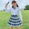 Gentle JK Plaid Pleated Skirt - High Waist Japanese School Uniform for Women