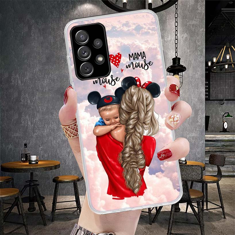 Girl Super Baby Mom Pink Soft Phone Case For Samsung Galaxy A12 A22 A32 A52 A72 A02S A51 A50S A71 A70 A31 A20S Note 20 Ultra S10