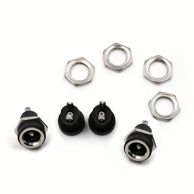 5Pcs DC Power Supply Jack Socket Female Panel Mount Connector 3A 12v 5.5mm 2.1mm Plug Adapter