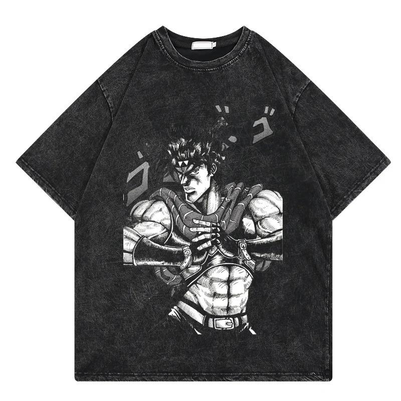 Zenin Maki Jujutsu Kaisen Manga T-shirt Y2k Vintage Washed Oversized T Shirt Men's Unisex Clothing Short Sleeve Cotton Tees Tops