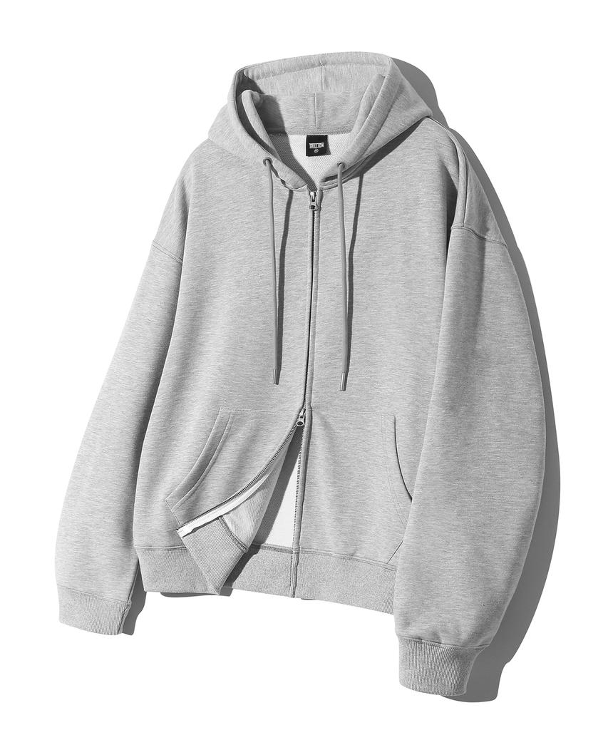 Trillion Essentials 2-Way Sweat Hoodie Zip-Up (Melange Gray)
