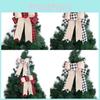 New Christmas Plaid Bow Ornament Double Layered Stylish Christmas Tree Decoration