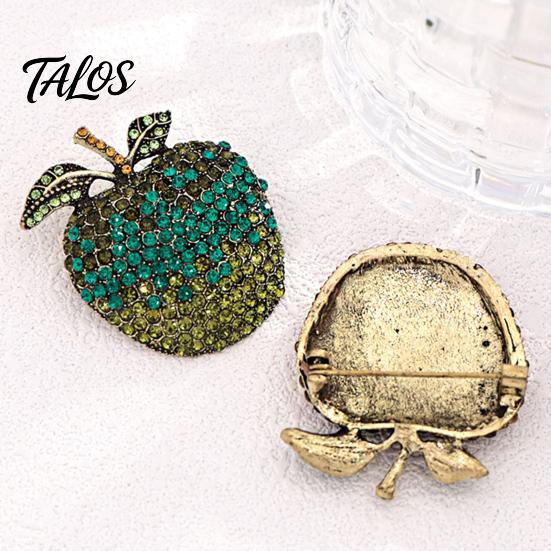 Vintage Fruit Brooch Pin Rhinstone for Women, Shape Alloy Lapel Retro Pin, Clothing Jewelry Accessories Wedding Party Prom Design Badge