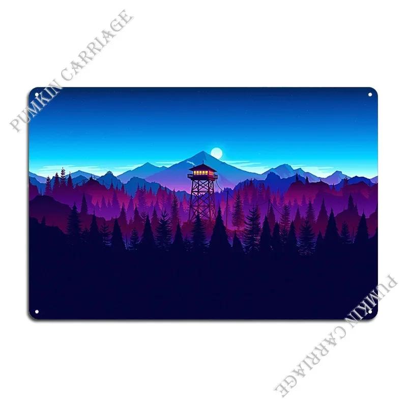 Firewatch Metal Sign Poster Cave Wall Cave Print Mural Pub Tin Sign Poster 20x30cm(7.8x11.8inch)