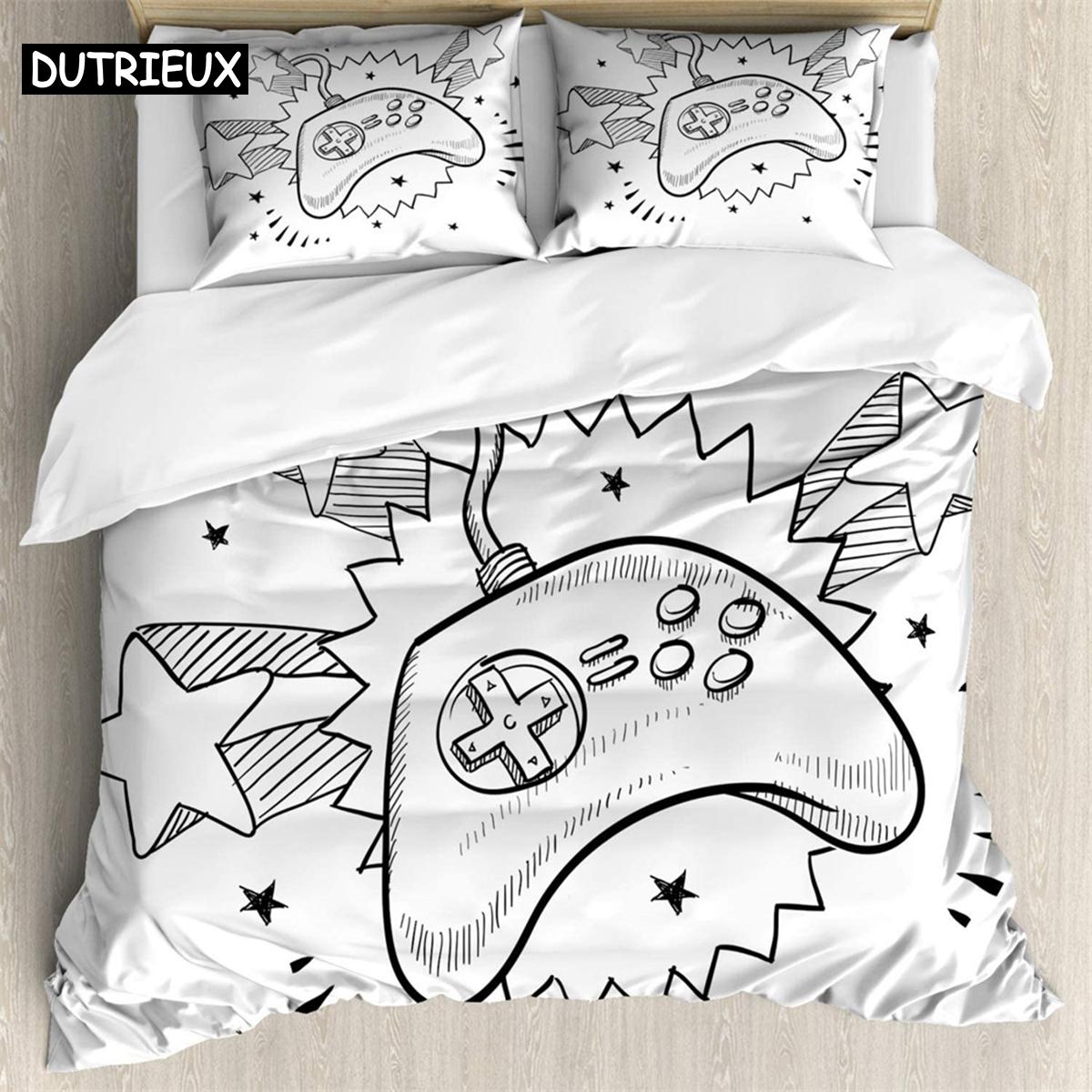 Gamepad 3Pcs Bedding Sets 3D Digital Printing Custom Quilt Duvet Cover Set  Home Queen King Quilt Pillowcase (135x200cm)&set