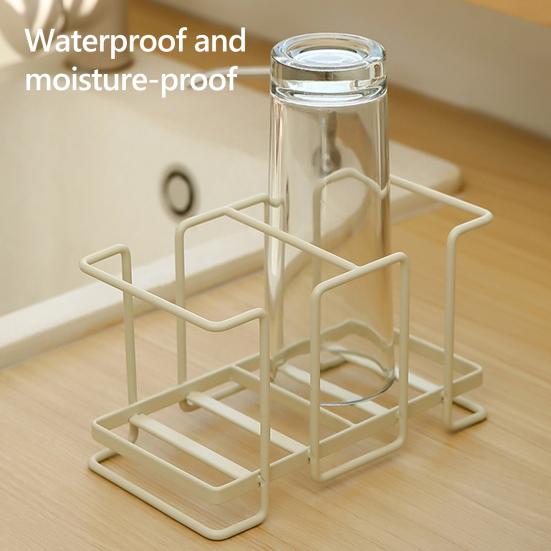 Papirkoppholder Moderne Enkel Dobbel Slot Solid Metal Heavy Duty Benkeplate Disponibel Plast Cup Oppbevaringsstativ Organisering Hjemmeutstyr