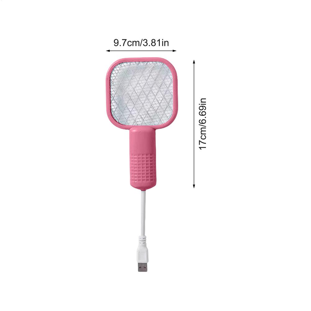 

Electric Fly Swatter Racket Fly Zapper Racket Attractant LED Light Safe Indoor Trap Lamp Catcher for Home Workplace розовый