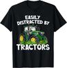 Mens Boys Easily Distracted By Tractors Funny Farmer T-Shirt Gift Unisex T-Shirt